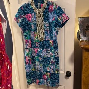 Lilly Pulitzer Blue and Pink Patchwork Dress